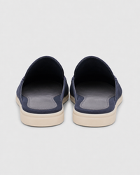 Navy backless heel view