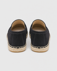 Navy espadrille heel view