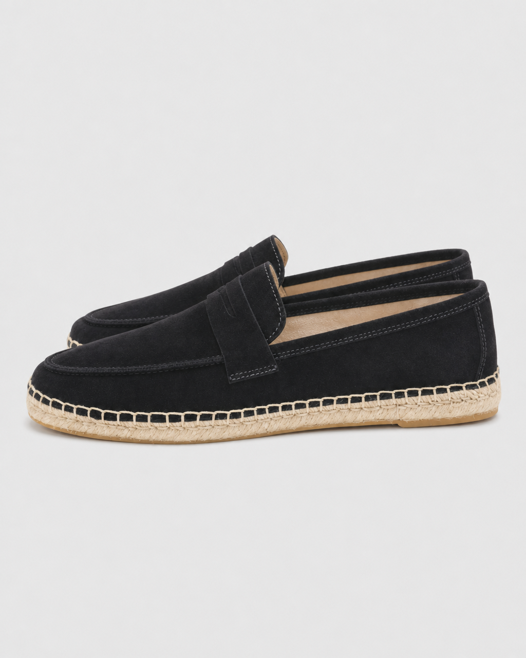 Navy espadrille side view