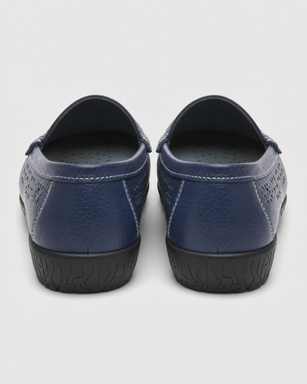 Navy flat heel view