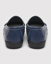 Navy flat heel view