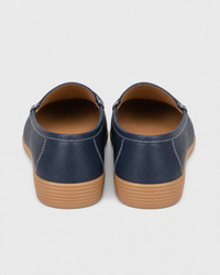 Navy flat heel view