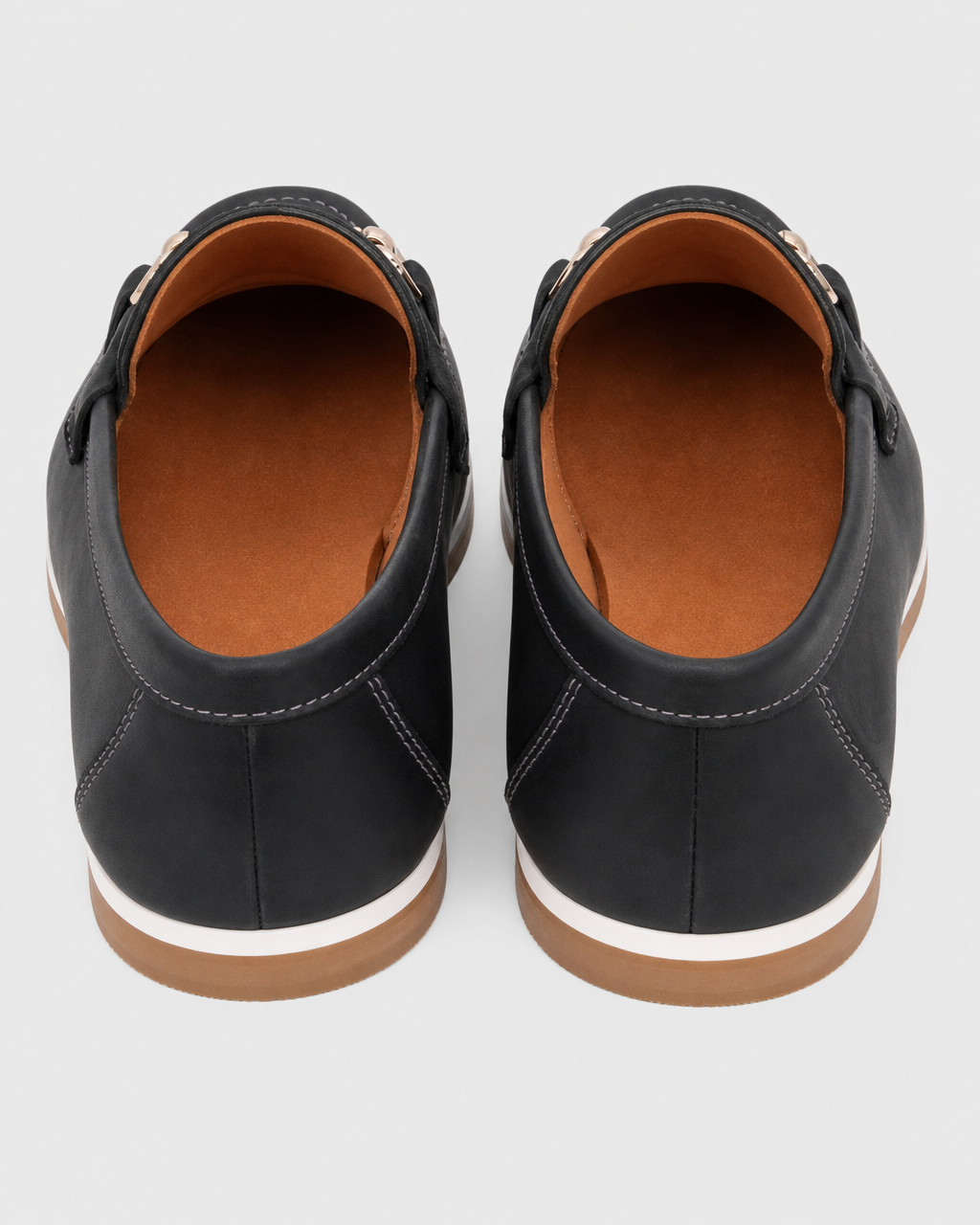 Navy flat heel view