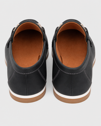 Navy flat heel view