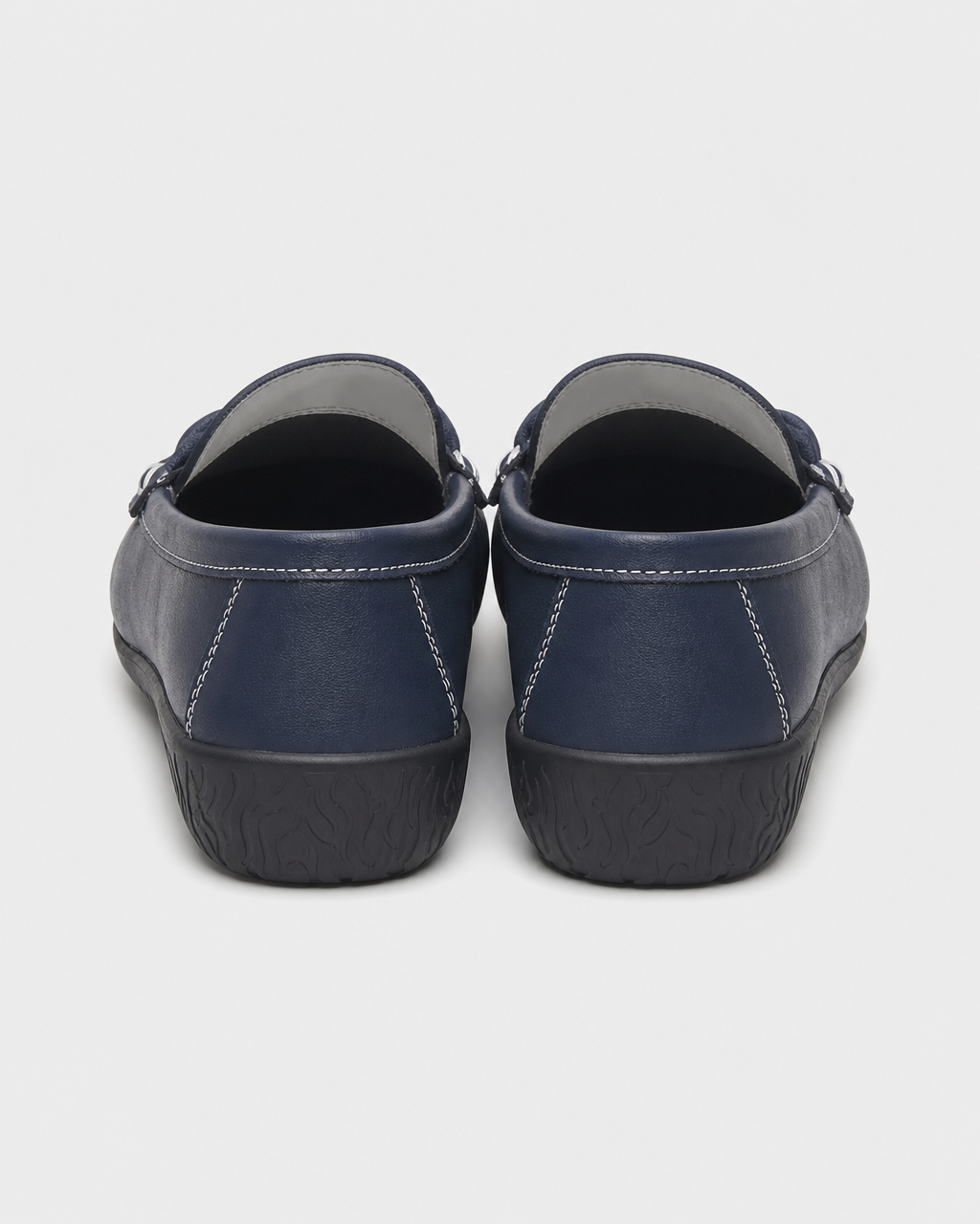 Navy flat heel view