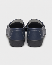 Navy flat heel view