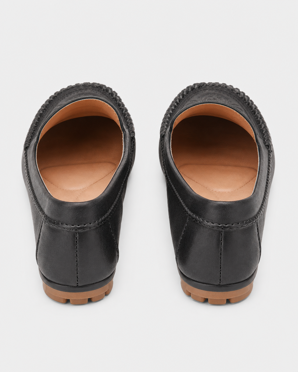 Navy flat heel view