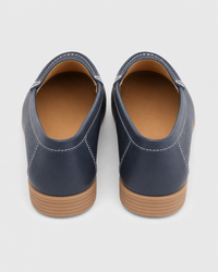 Navy flat heel view