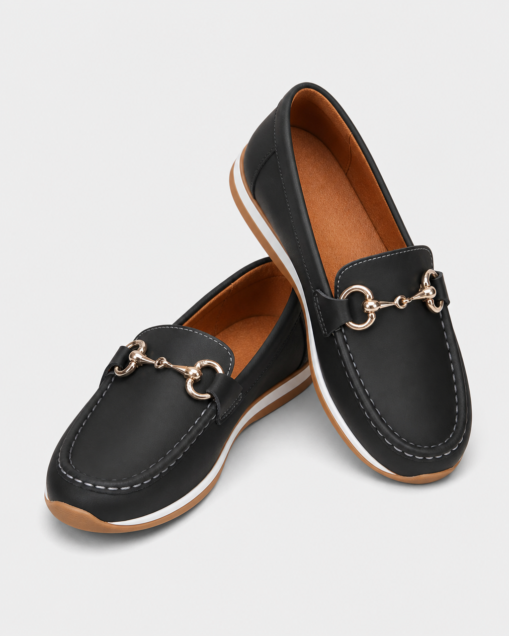 Pair of navy flat