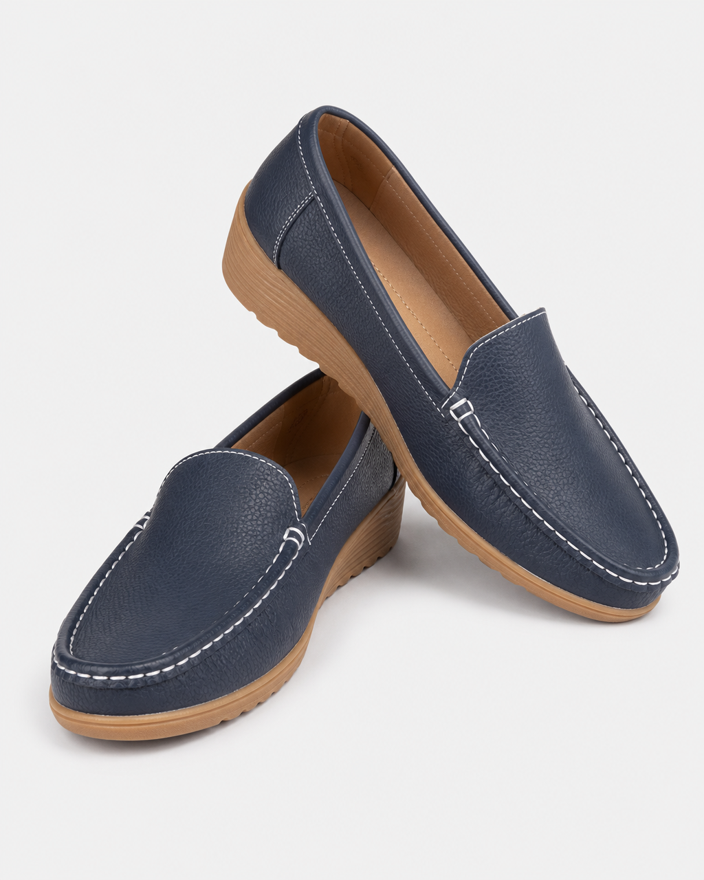 Pair of navy flat