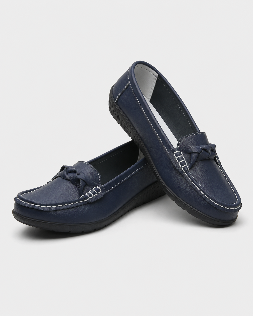 Pair of navy flat