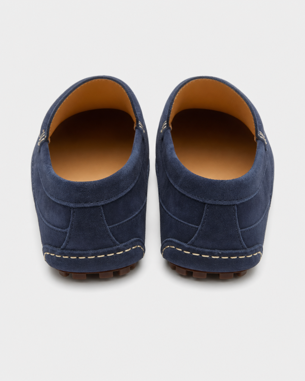 Navy slip on heel view