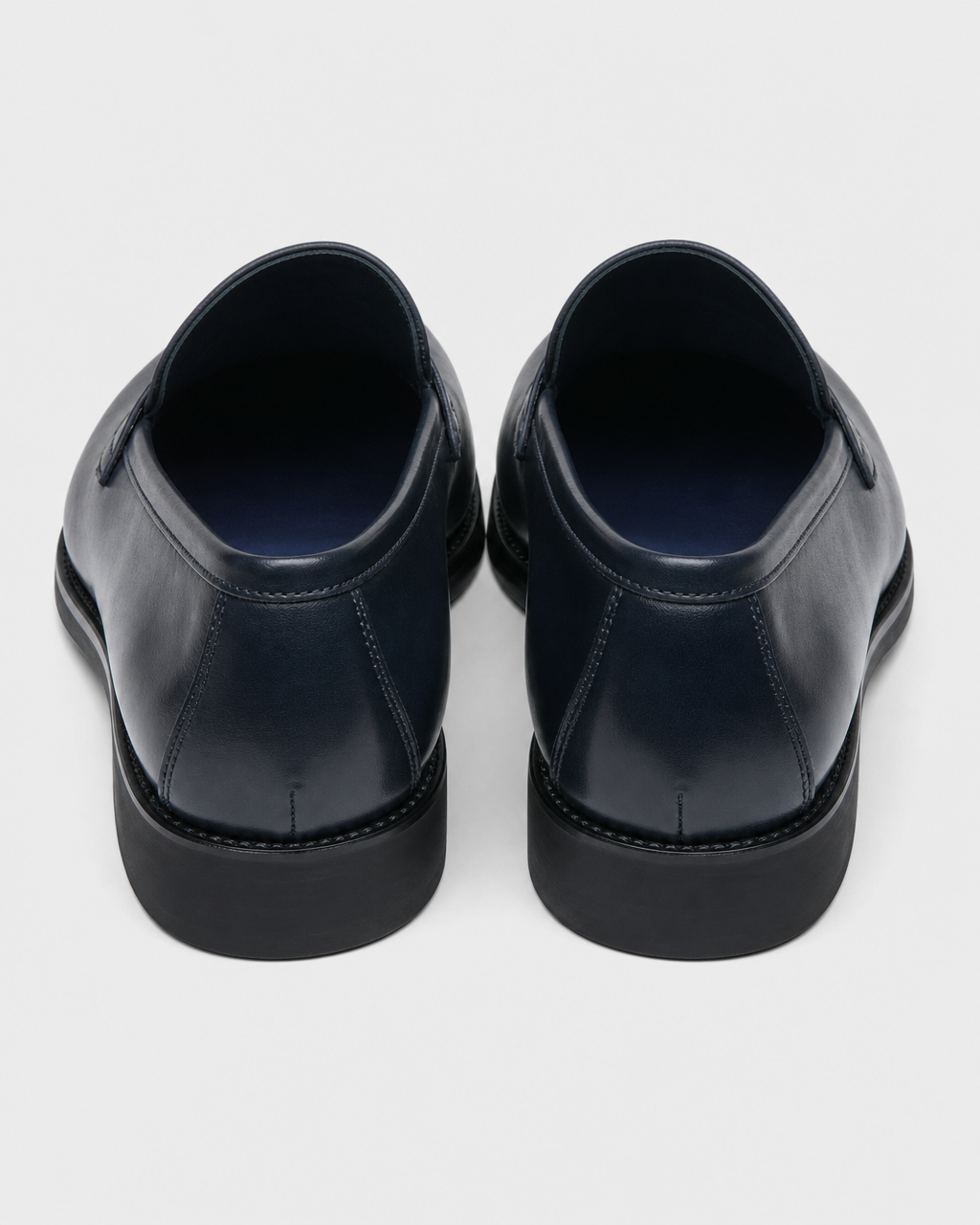 Navy slip on heel view