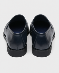 Navy slip on heel view