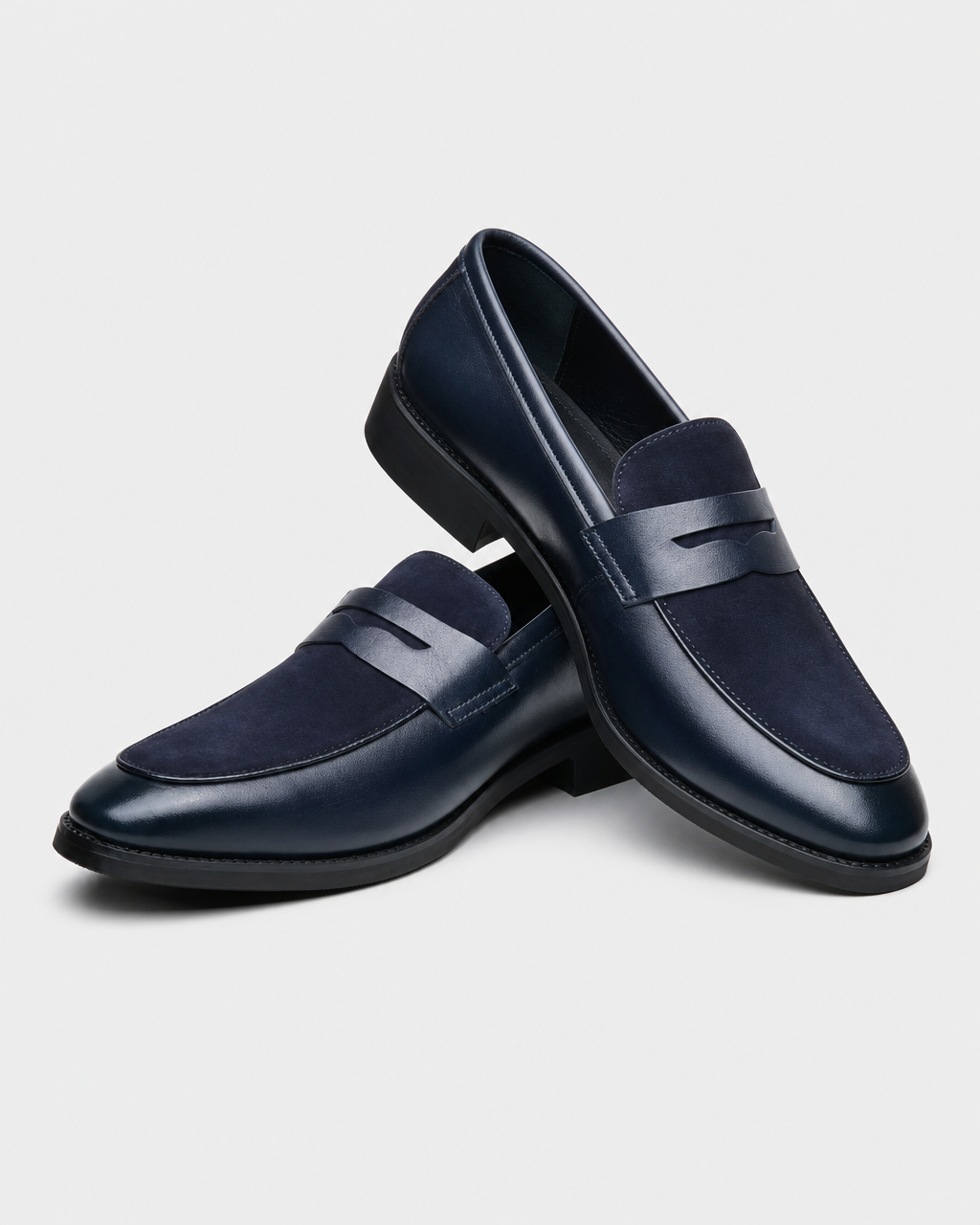 Pair of navy slip on