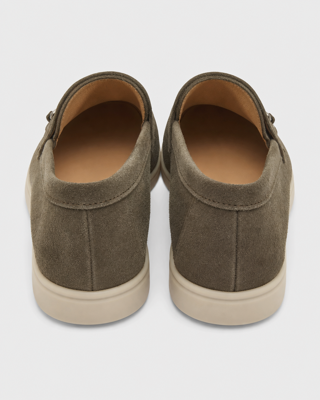 Olive flat heel view