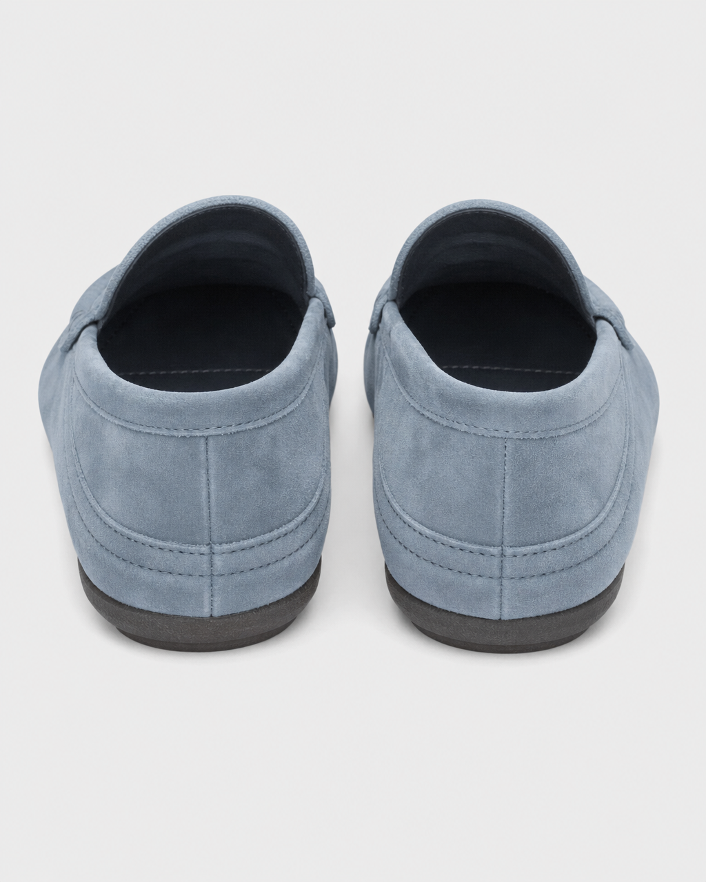 Pale blue driving heel view