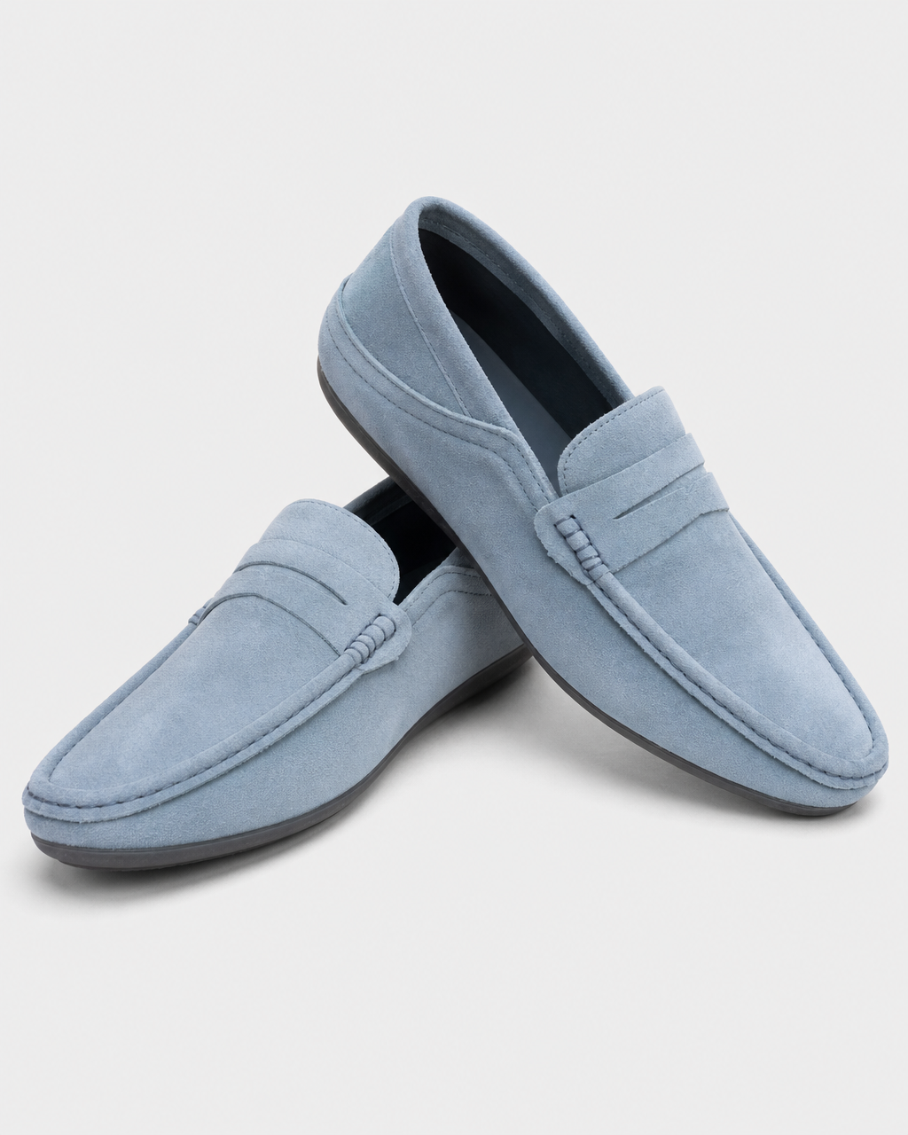 Pair of pale blue driving