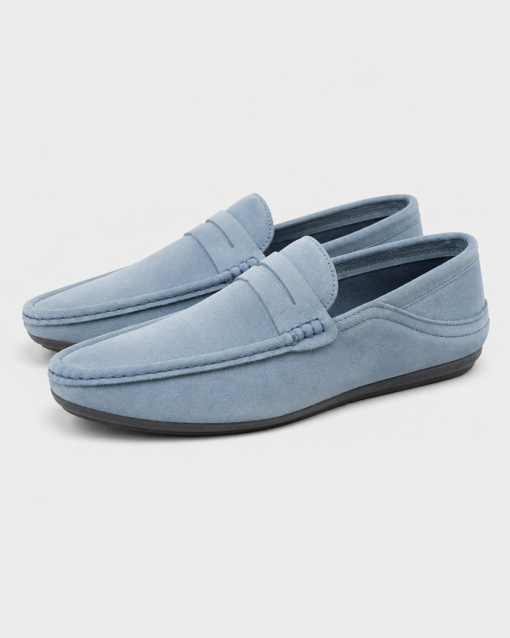 Pale blue driving