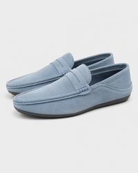 Pale blue driving