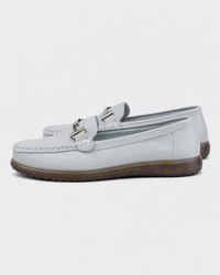 Pale blue flat side view