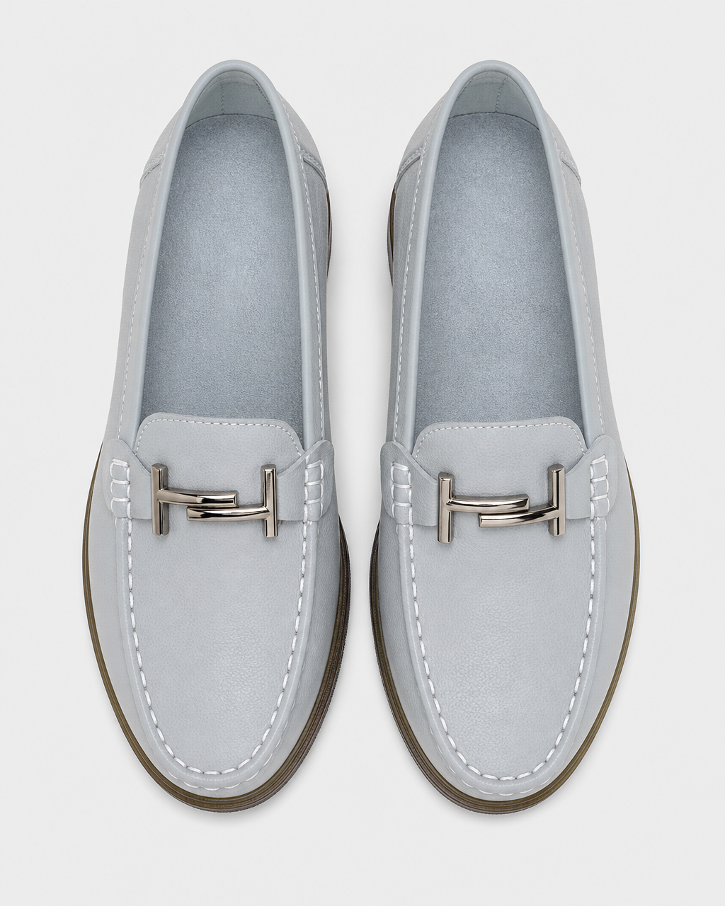 Pale blue flat top view