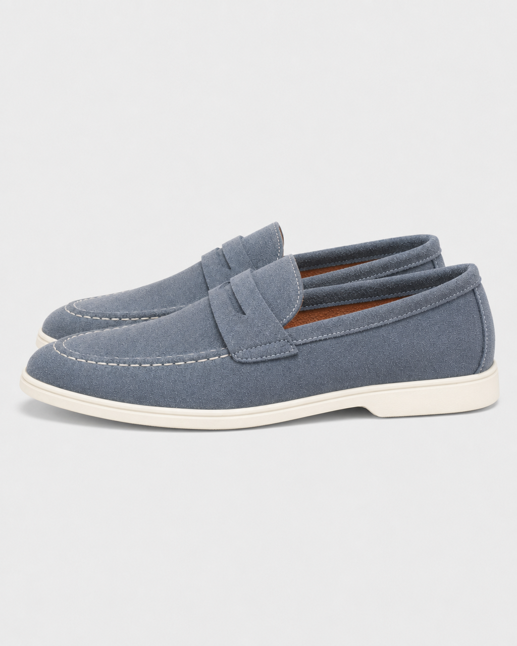 Slate blue penny side view