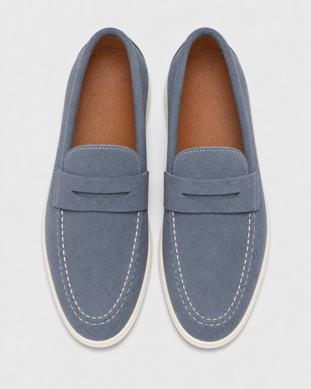 Slate blue penny top view