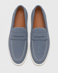Slate blue penny top view