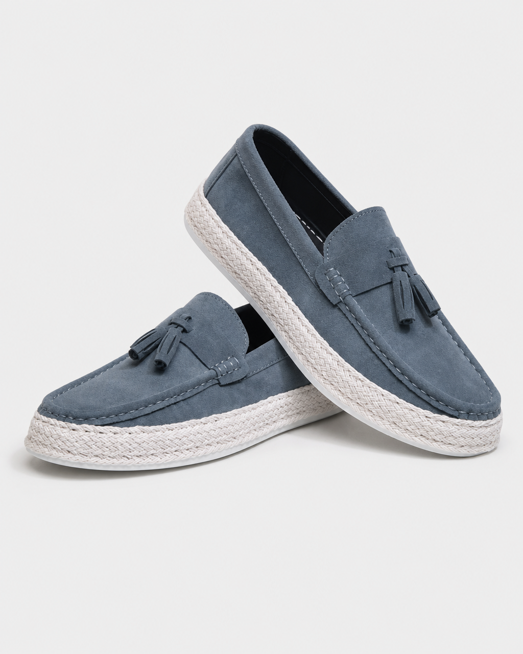 Pair of slate blue slip on