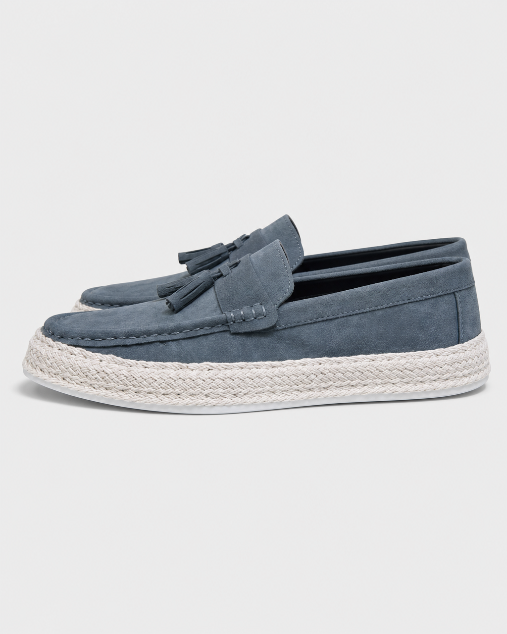 Slate blue slip on side view
