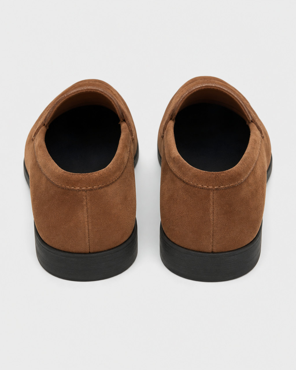 Tan penny heel view