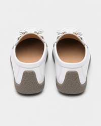 White flat heel view