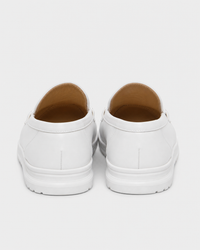 White platform heel view