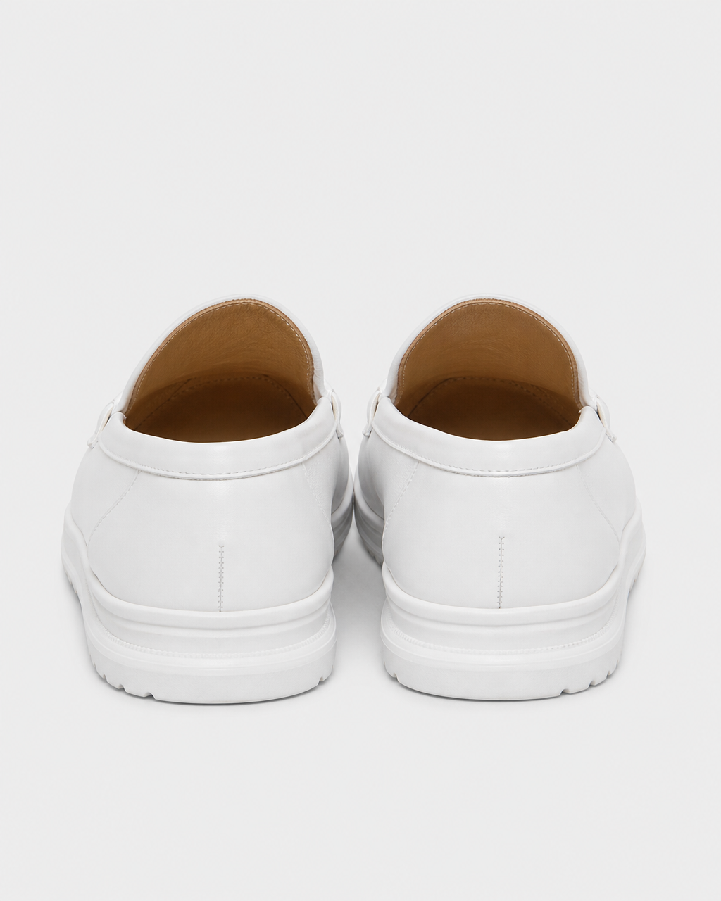 White platform heel view